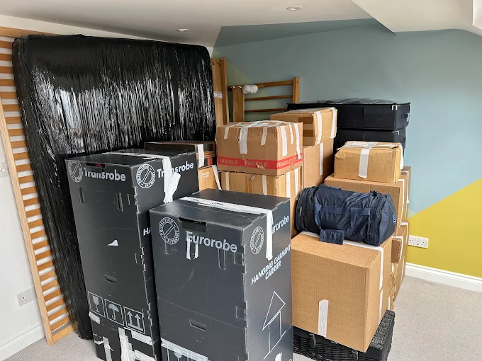 Packed boxes ready for move